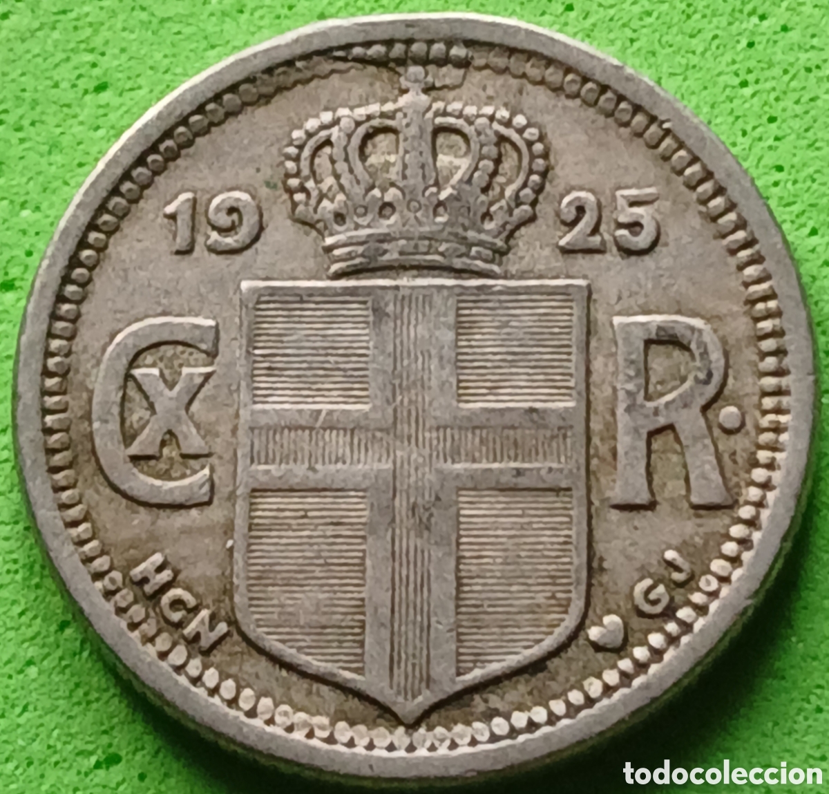 Monedas antiguas de Europa: Islandia 25 aurar 1925 km#2 ESCASA!!