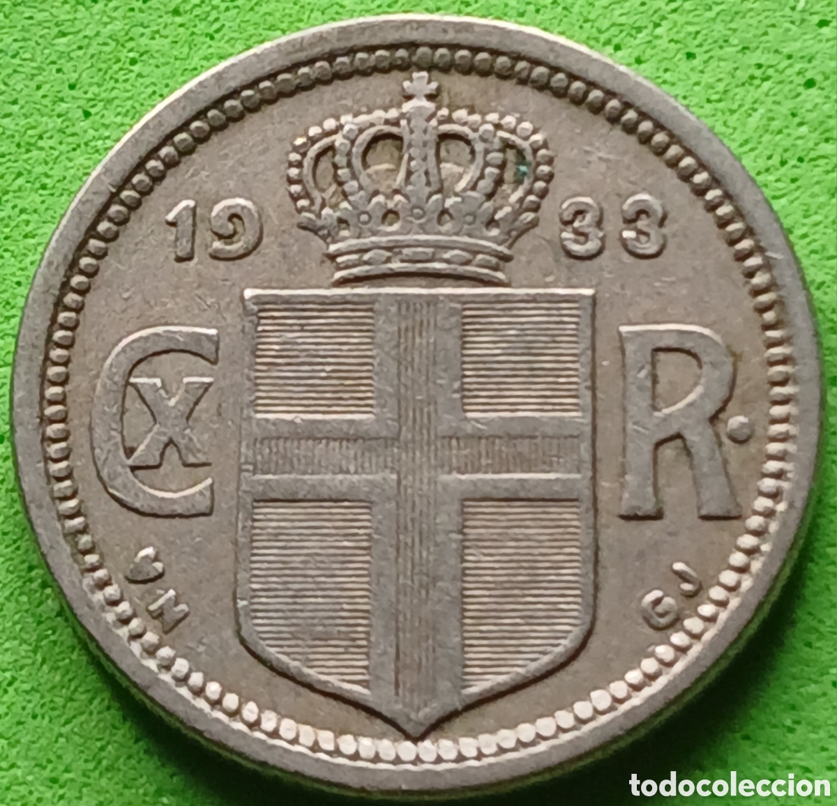 Monedas antiguas de Europa: Islandia 25 aurar 1933 km#2 ESCASA!!