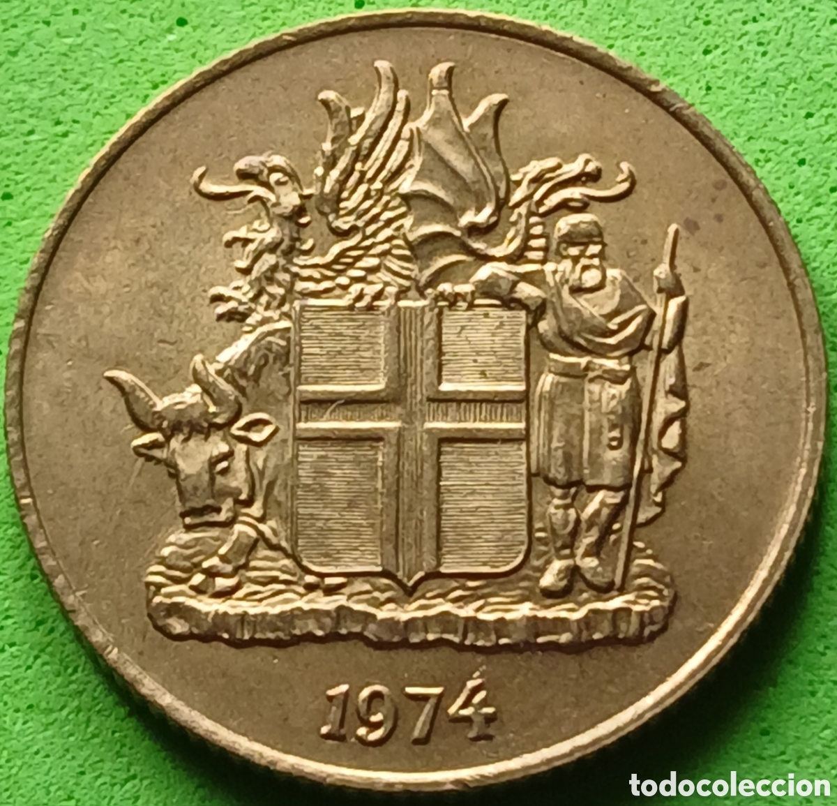 Monedas antiguas de Europa: Islandia 1 corona 1974 km#12a