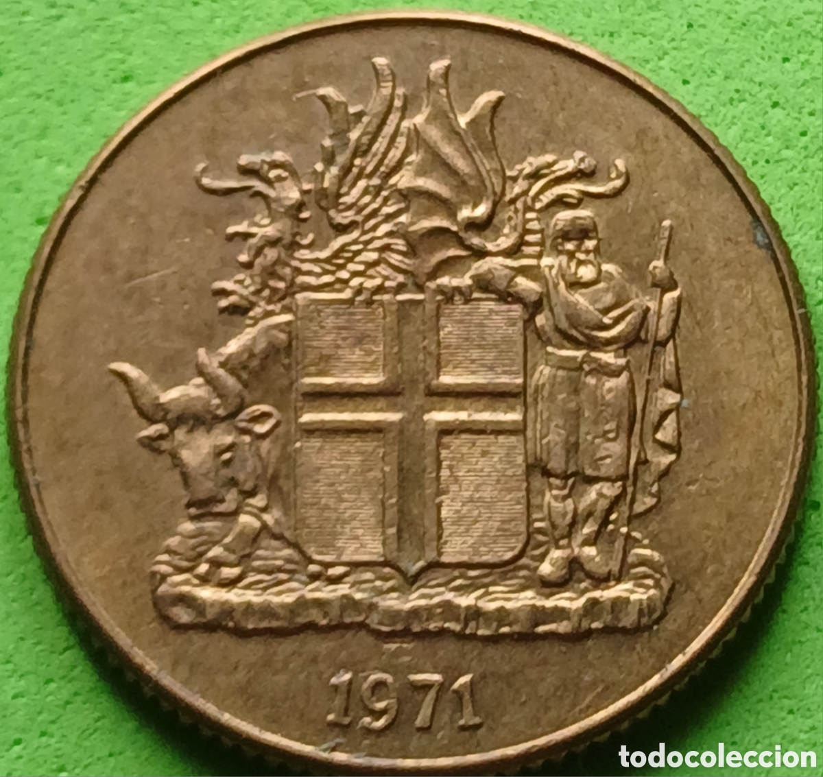 Monedas antiguas de Europa: Islandia 1 corona 1971 km#12a