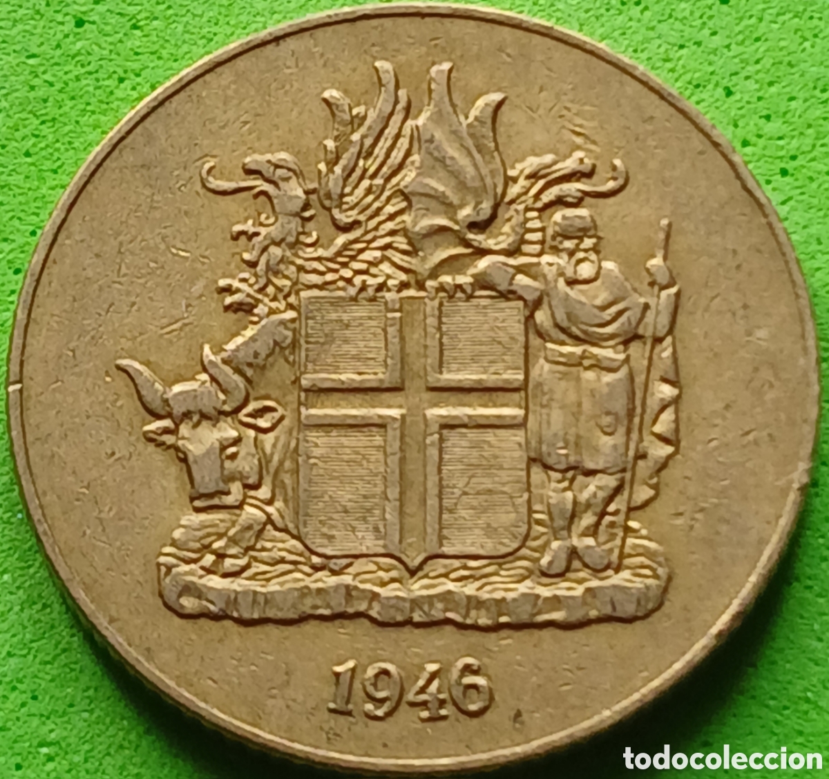 Monedas antiguas de Europa: Islandia 1 corona 1946 km#12