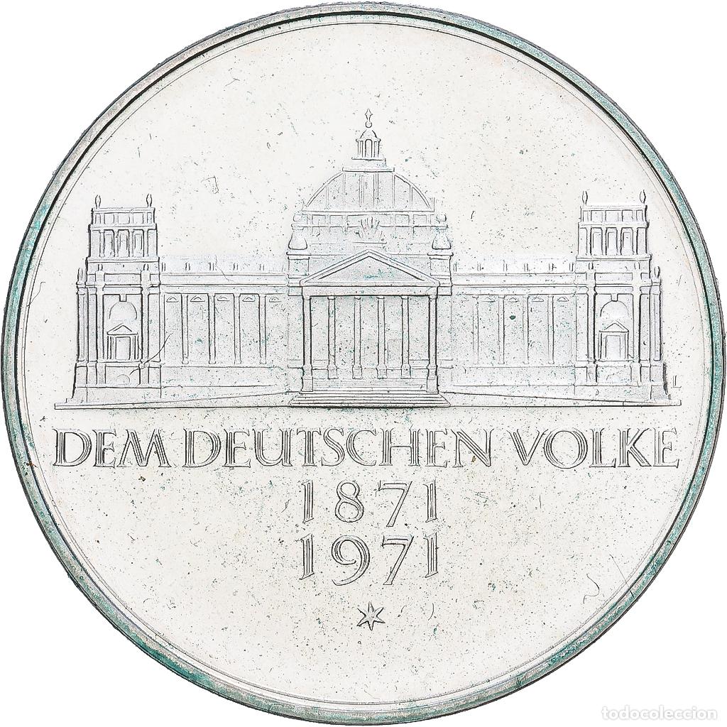 Monedas antiguas de Europa: [#1168010] ALEMANIA - REP&Uacute;BLICA FEDERAL, 5 Mark, 1971, Karlsruhe, Plata, MBC+, KM:128.1