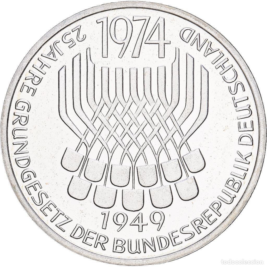 Monedas antiguas de Europa: [#1168020] ALEMANIA - REP&Uacute;BLICA FEDERAL, 5 Mark, 1974, Stuttgart, Prueba, Plata, SC