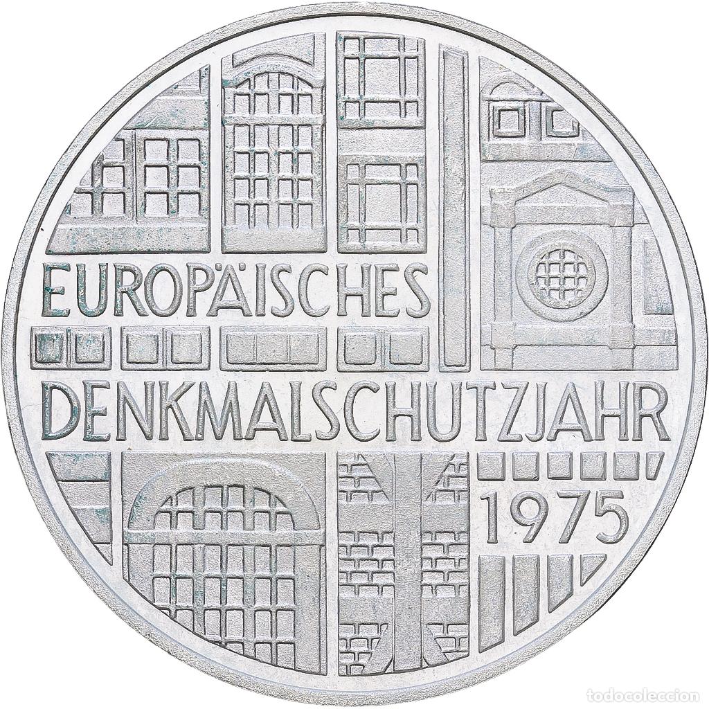 Monedas antiguas de Europa: [#1168024] ALEMANIA - REP&Uacute;BLICA FEDERAL, 5 Mark, 1975, Stuttgart, Plata, EBC, KM:142.1