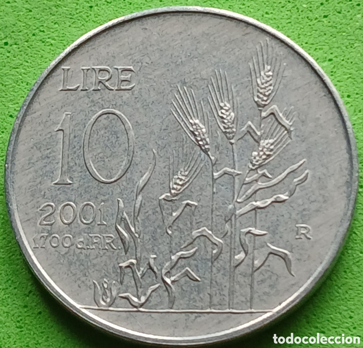 Monedas antiguas de Europa: San Marino 10 liras 2001 km#424 poco com&uacute;n!!