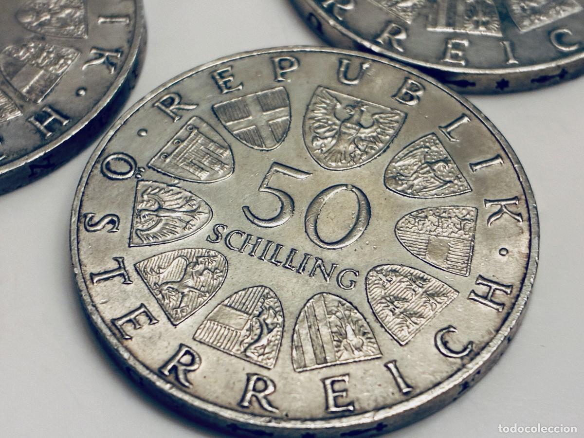 Monedas antiguas de Europa: Lote 6 monedas austr&iacute;acas de plata de 50 y 25 Schilling (1965-1973) 112,97 g