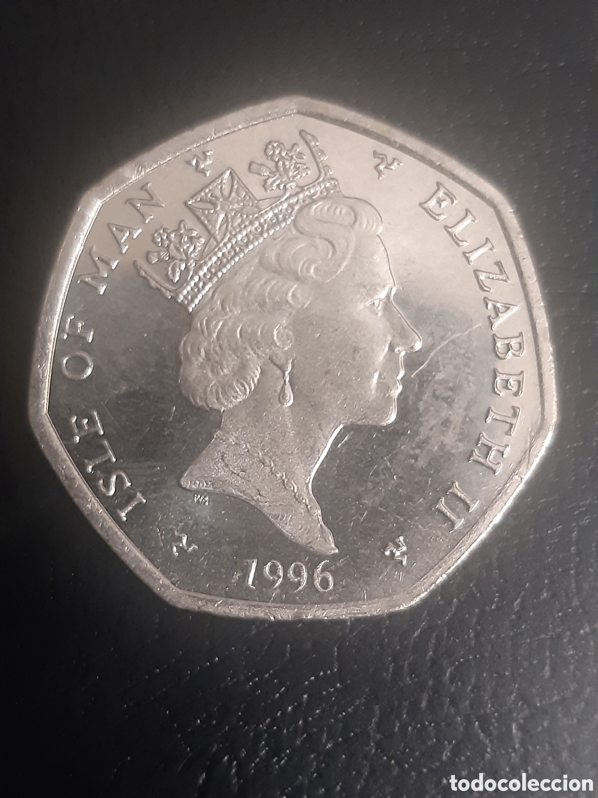 Monedas antiguas de Europa: Moneda Isla de Man 50 p. 1996