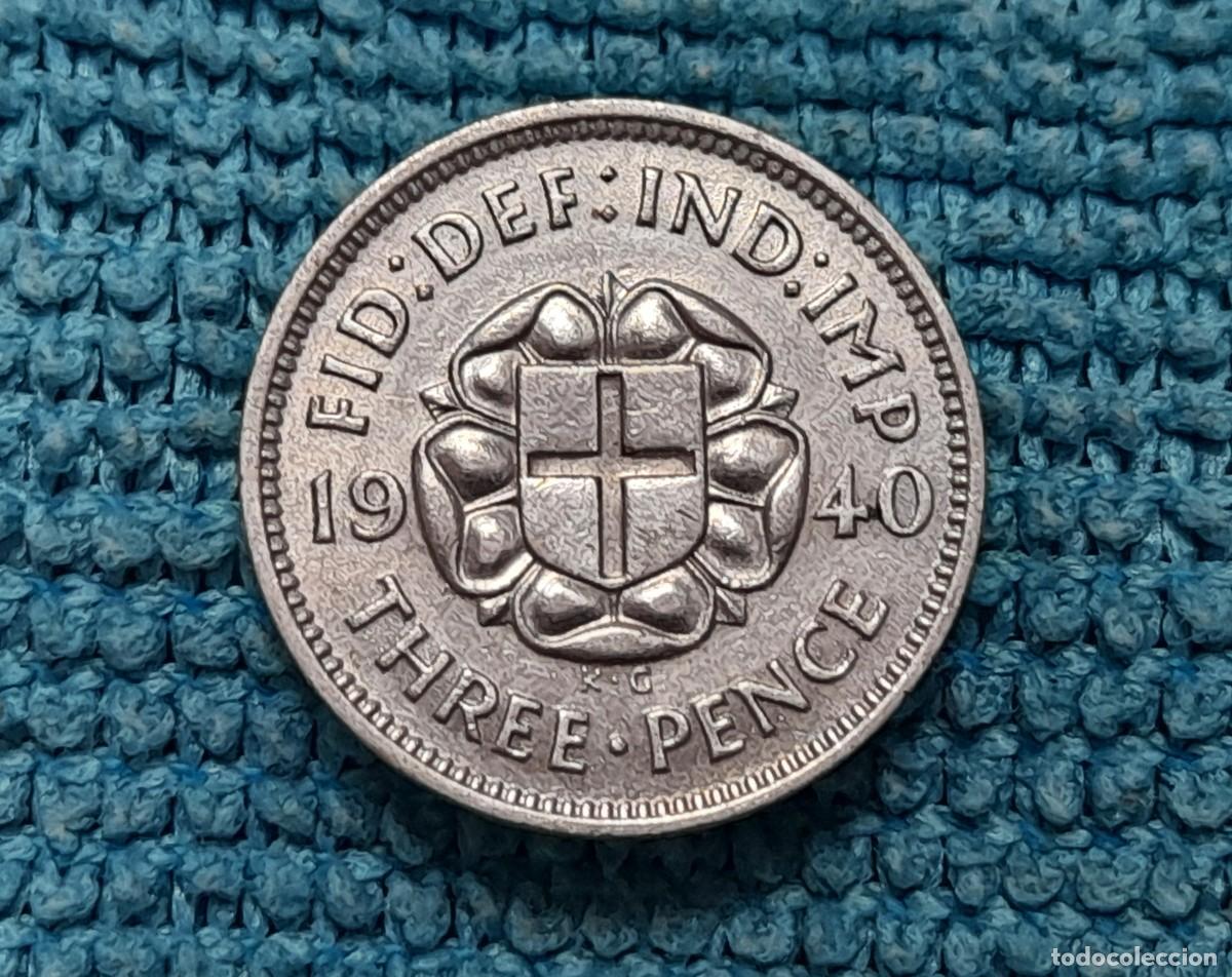 Monedas antiguas de Europa: Reino Unido, George VI, 3 Pence 1940