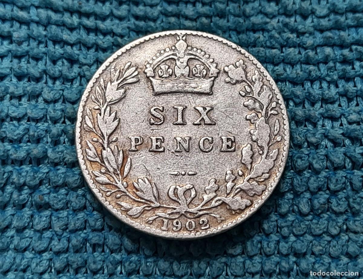 Monedas antiguas de Europa: Reino Unido, Edward VII, 6 pence 1902