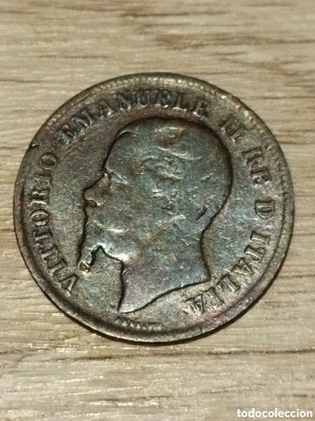 Monedas antiguas de Europa: Italia moneda de 5 c&eacute;ntimos de 1861 N km#3 N&aacute;poles