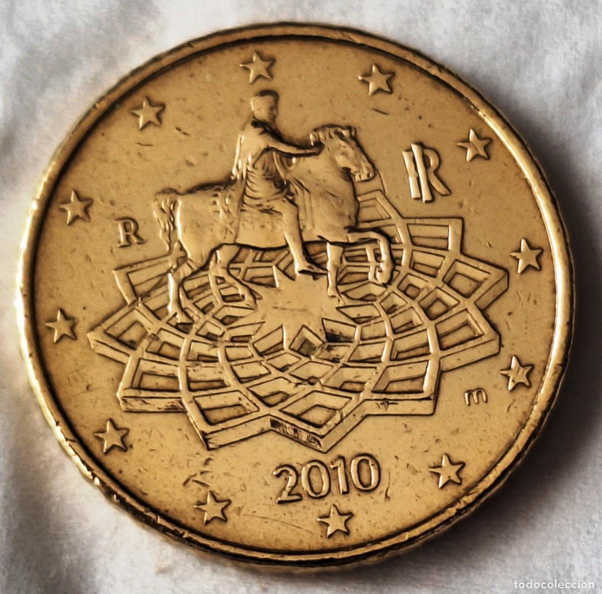 Monedas antiguas de Europa: ITALIA - MONEDA DE 50 CENTIMOS DE EURO DEL A&Ntilde;O 2010 - BIEN CONSERVADA