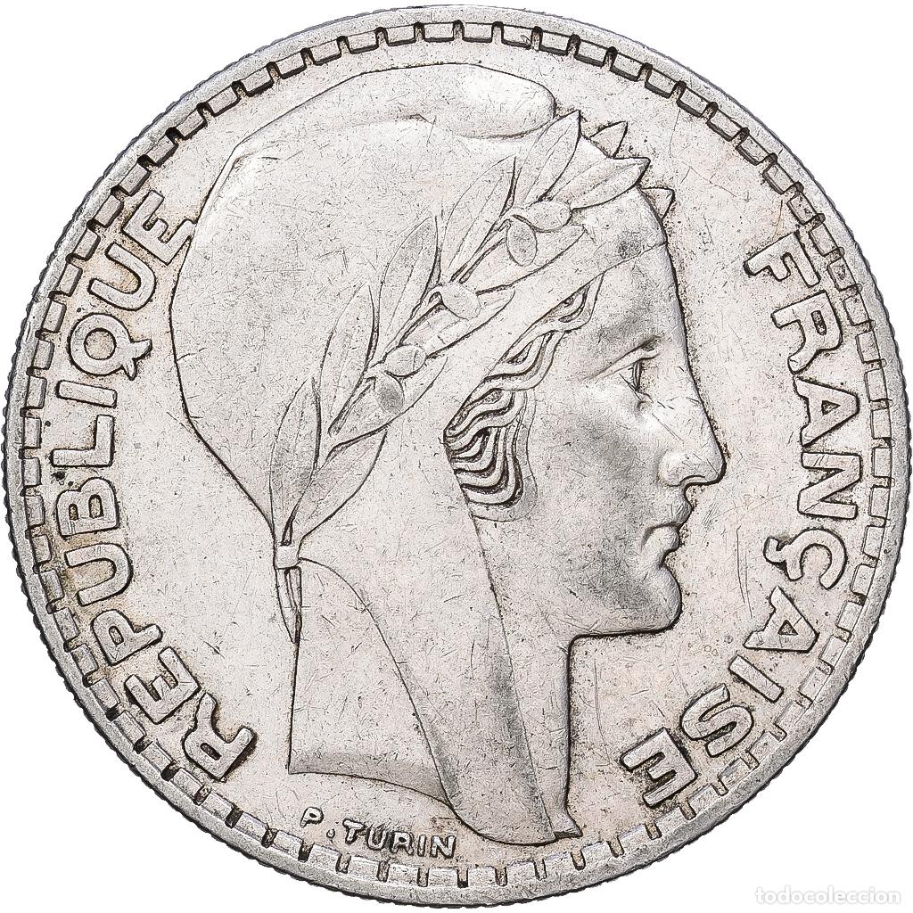 Monedas antiguas de Europa: [#1168052] Francia, 20 Francs, Turin, 1937, Paris, Plata, MBC, Gadoury:852, KM:879