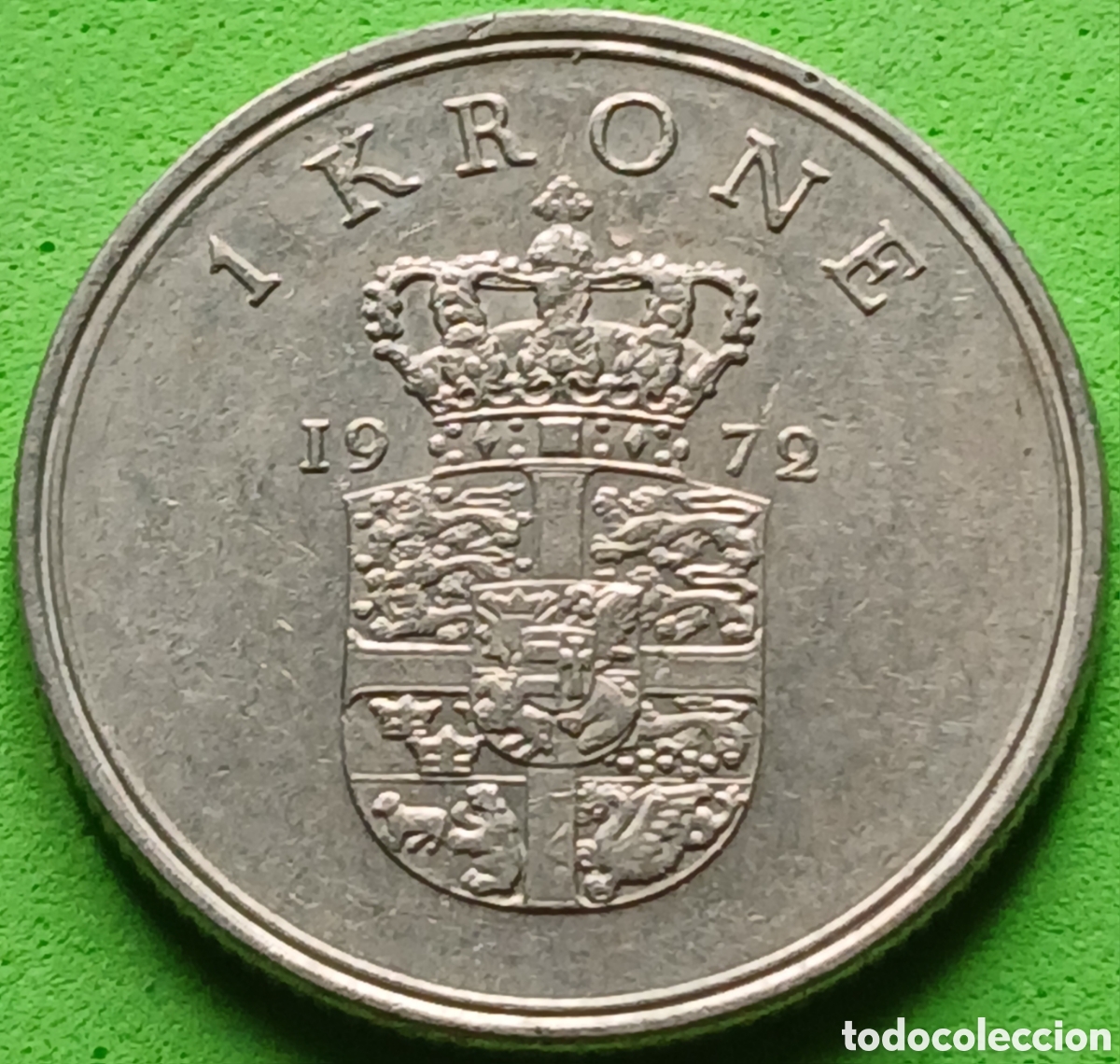 Monedas antiguas de Europa: Dinamarca 1 corona 1972 km#851