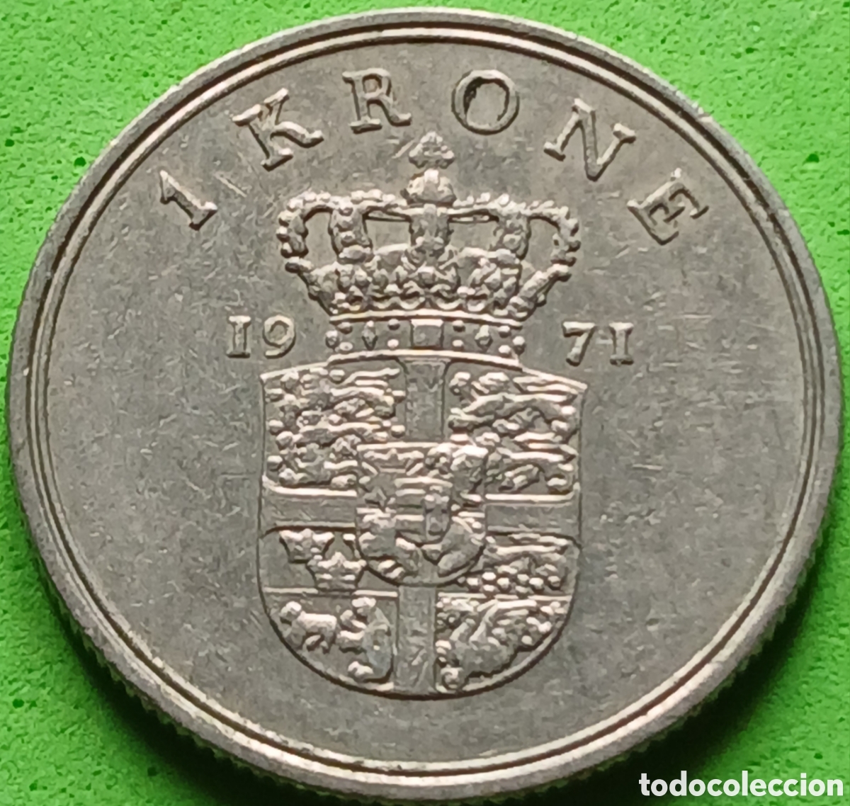 Monedas antiguas de Europa: Dinamarca 1 corona 1971 km#851