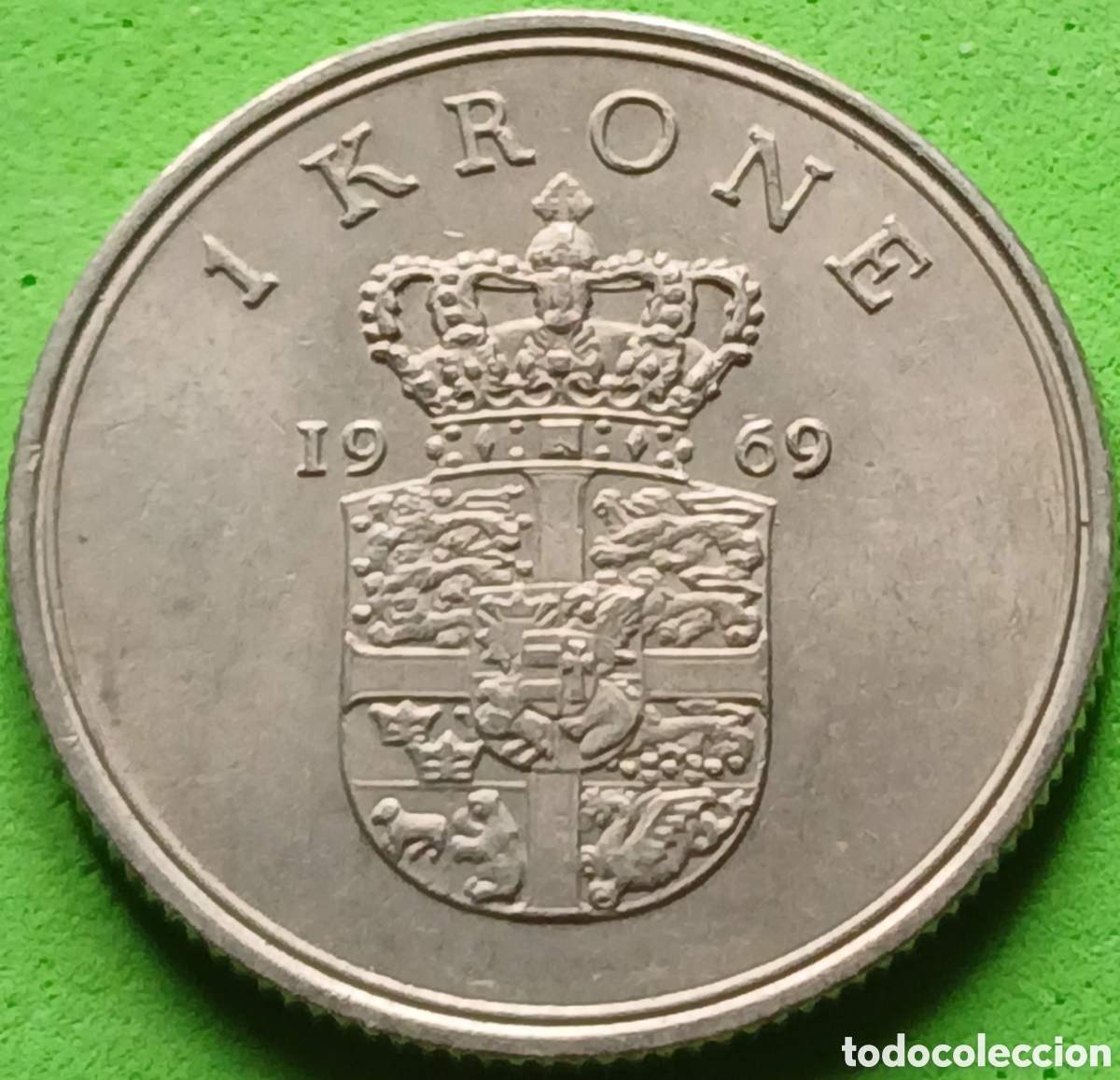 Monedas antiguas de Europa: Dinamarca 1 corona 1969 km#851