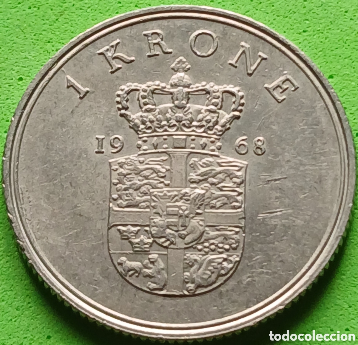 Monedas antiguas de Europa: Dinamarca 1 corona 1968 km#851