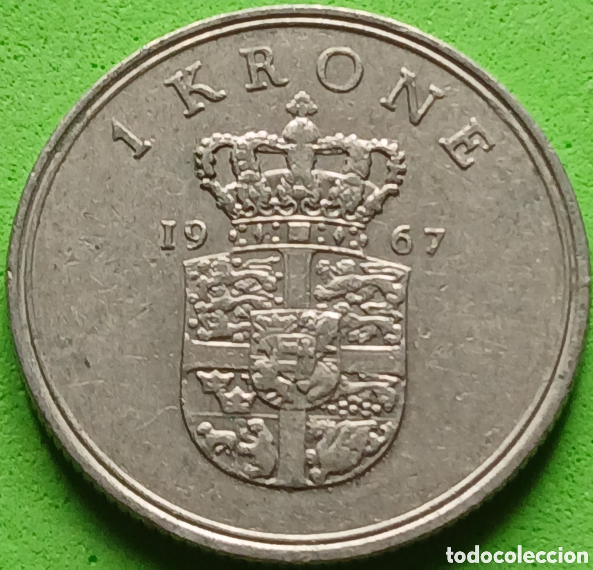 Monedas antiguas de Europa: Dinamarca 1 corona 1967 km#851