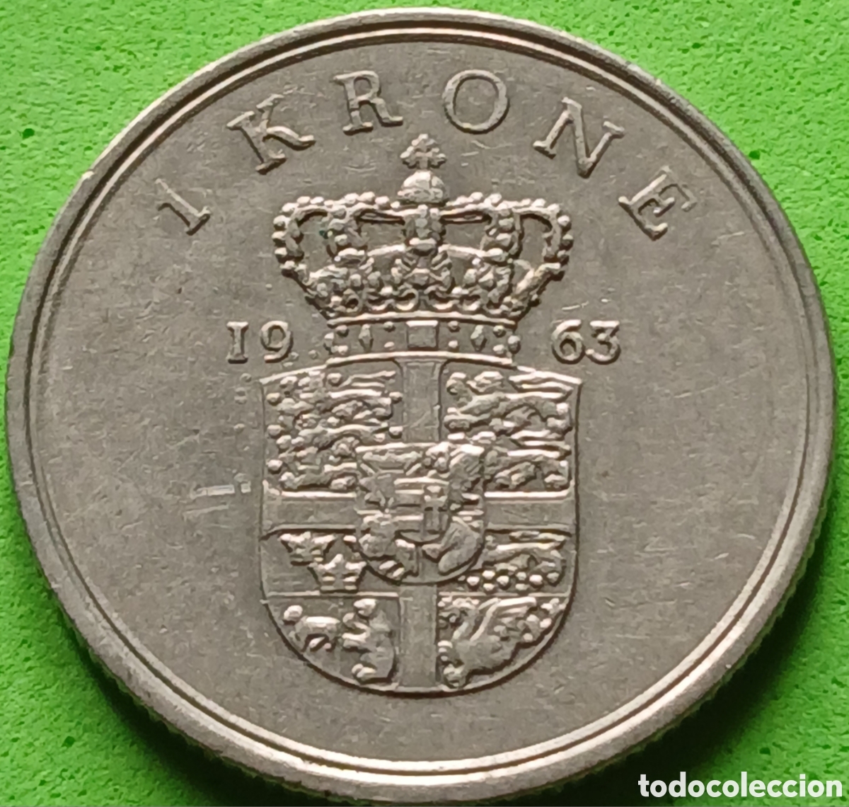 Monedas antiguas de Europa: Dinamarca 1 corona 1963 km#851