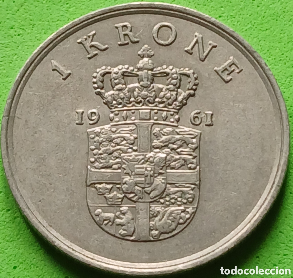 Monedas antiguas de Europa: Dinamarca 1 corona 1961 km#851