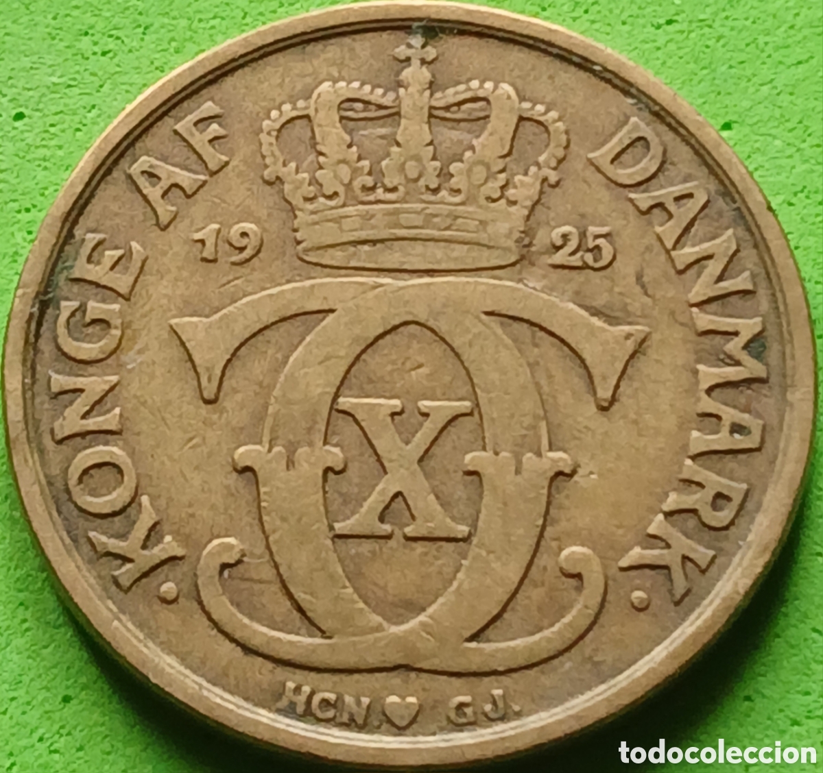 Monedas antiguas de Europa: Dinamarca 1 corona 1925 km#824