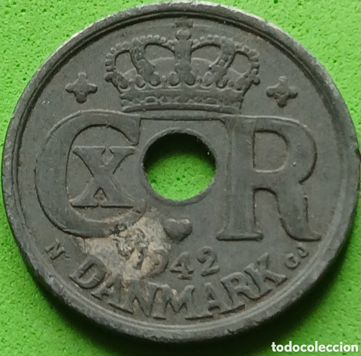 Monedas antiguas de Europa: Dinamarca 25 ore 1942 km#823a