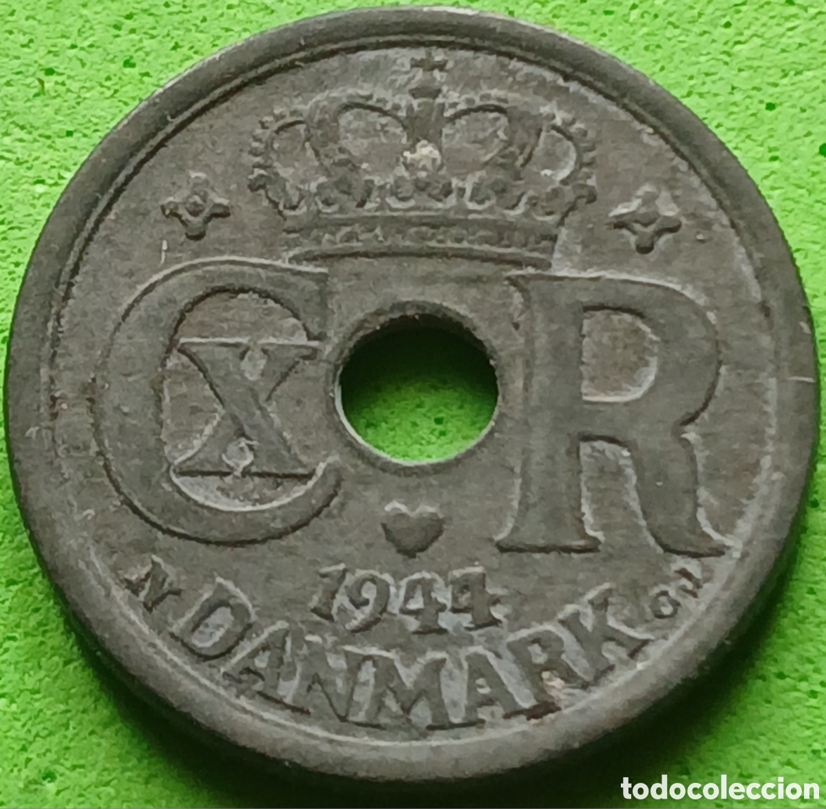 Monedas antiguas de Europa: Dinamarca 10 ore 1944 km#822a