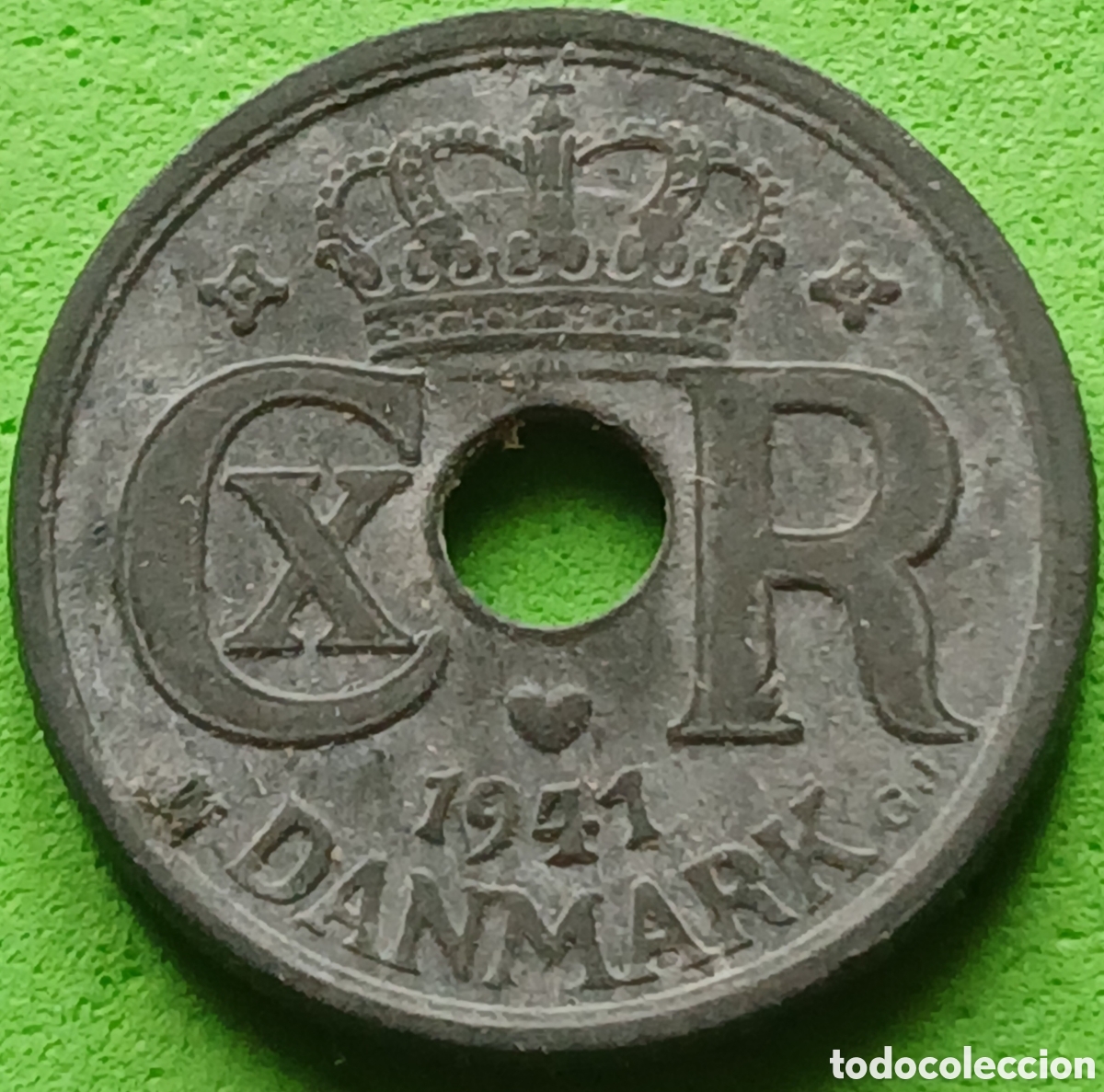 Monedas antiguas de Europa: Dinamarca 10 ore 1941 km#822a