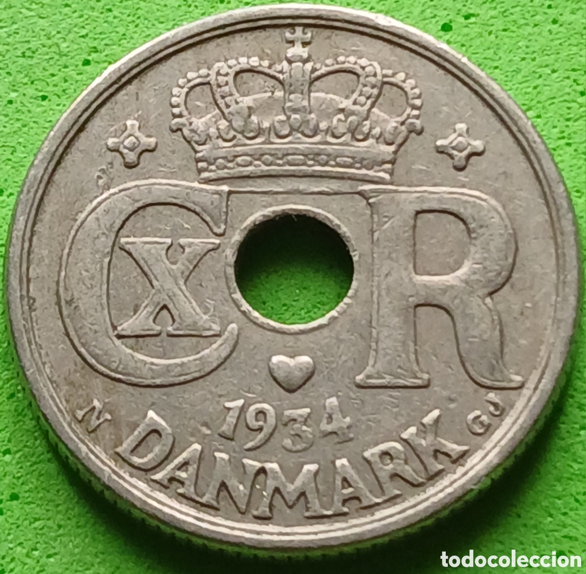 Monedas antiguas de Europa: Dinamarca 10 ore 1934 km#822