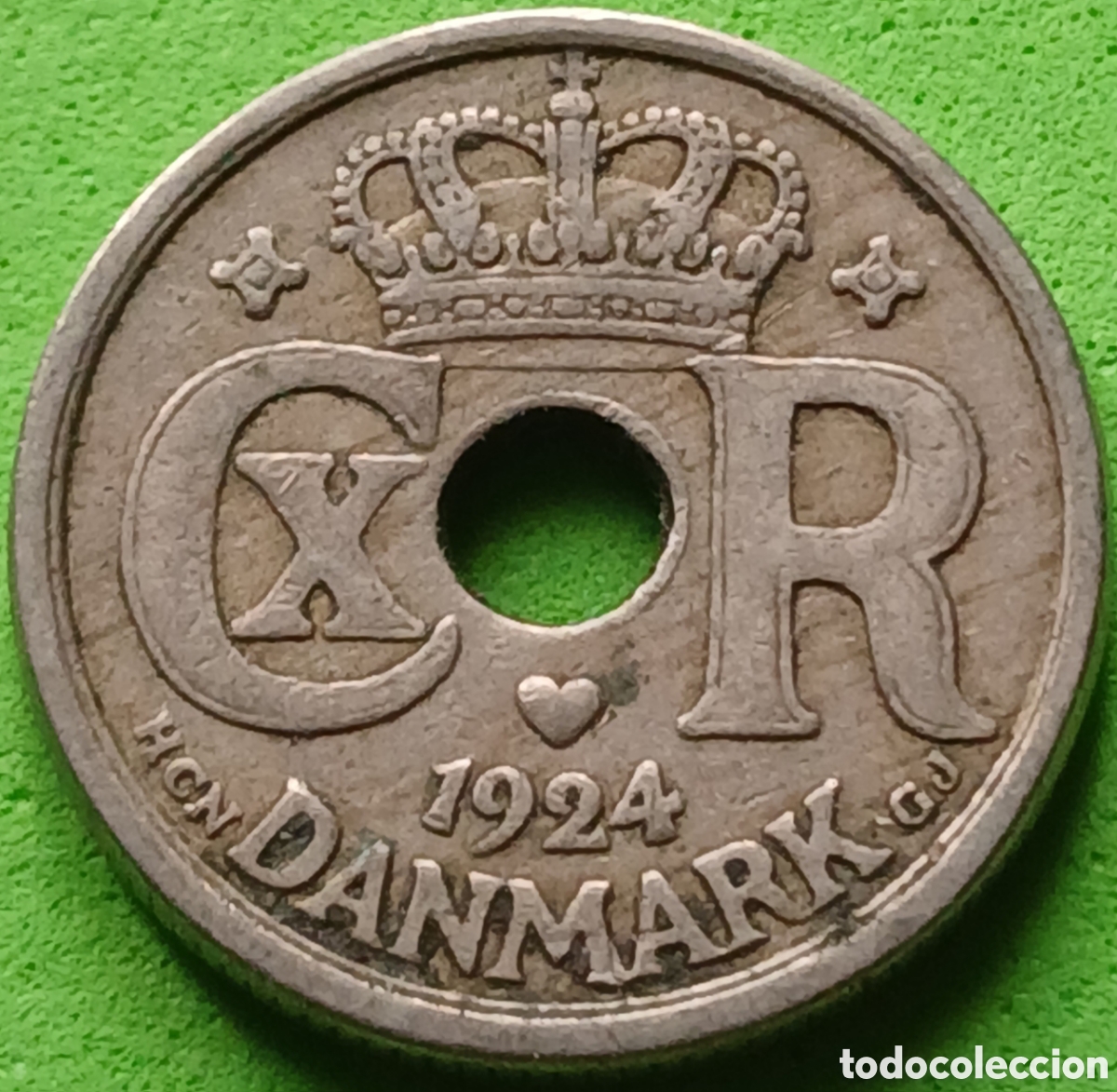 Monedas antiguas de Europa: Dinamarca 10 ore 1924 km#822