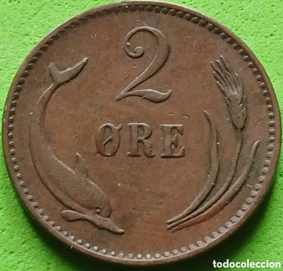 Monedas antiguas de Europa: Dinamarca 2 ore 1897 km#793 poco com&uacute;n
