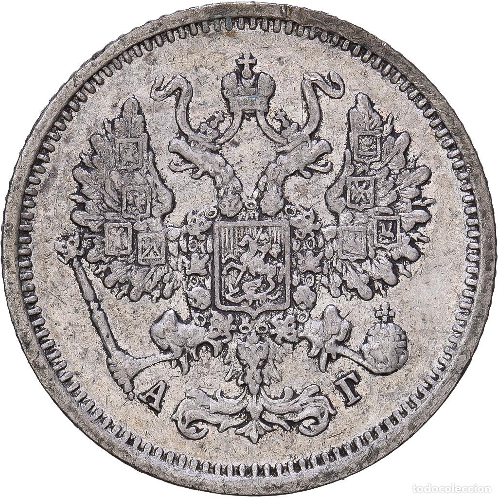 Monedas antiguas de Europa: [#1168243] Rusia, Alexander III, 10 Kopeks, 1891, Saint-P&eacute;tersbourg, Plata, BC+, KM:20a.2