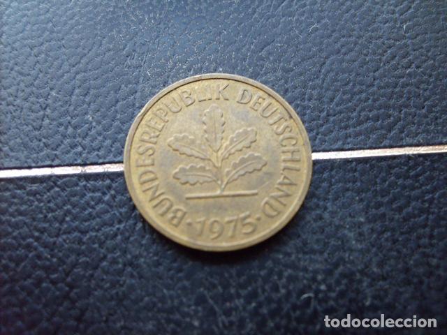 Moedas antigas da Europa: ALEMANIA ( REP. FEDERAL ) 5 FENNIG 1975 J