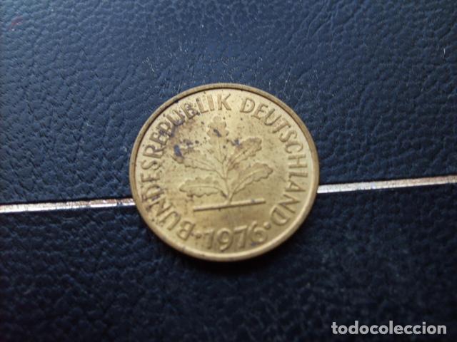 Moedas antigas da Europa: ALEMANIA ( REP. FEDERAL ) 5 FENNIG 1976 F