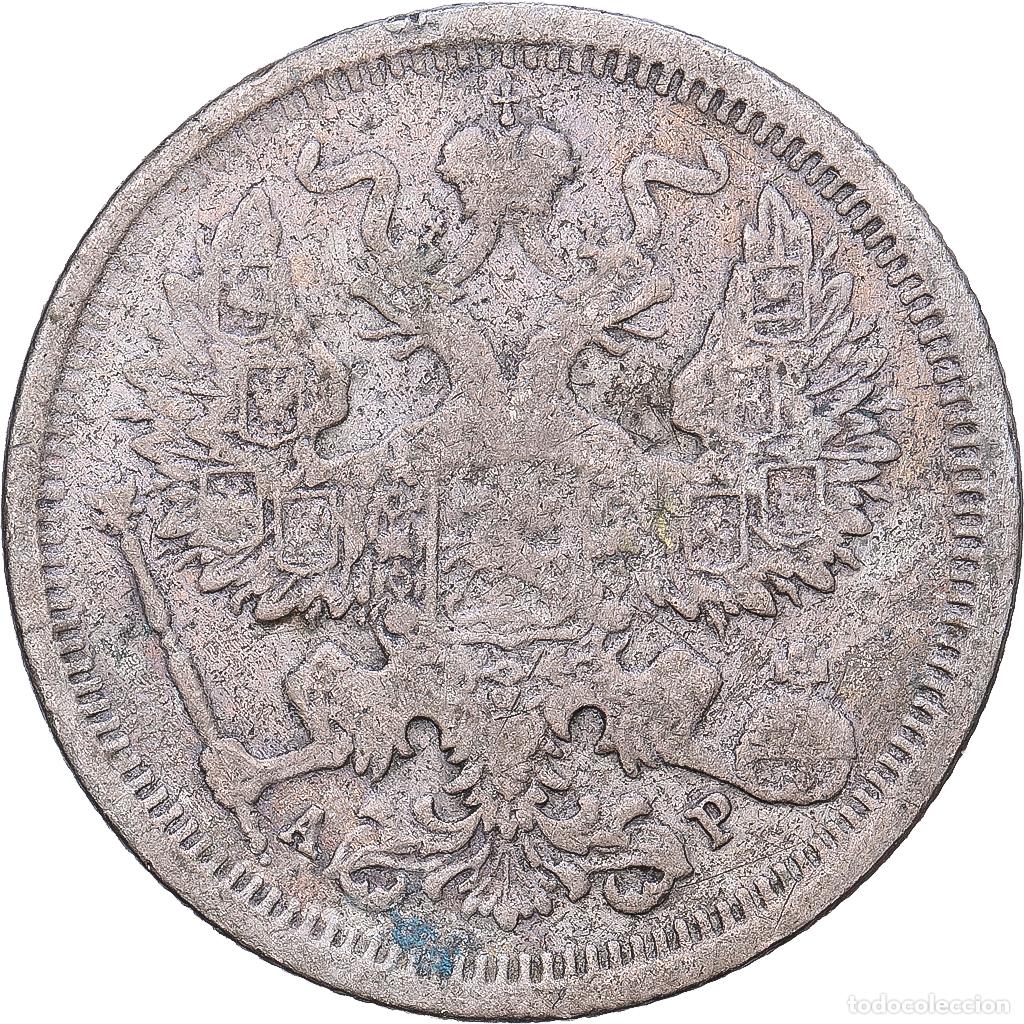 Monedas antiguas de Europa: [#1168275] Rusia, Nicholas II, 20 Kopeks, 1905, Saint Petersburg, Plata, BC+, KM:20a.2