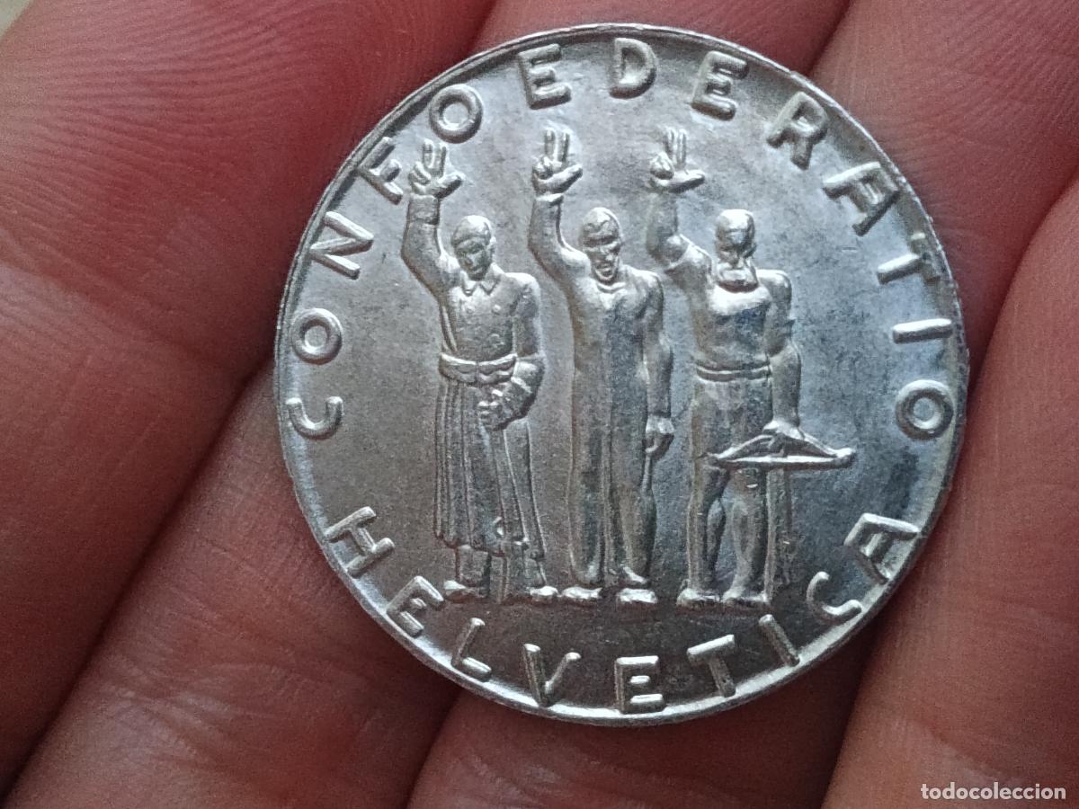 Monedas antiguas de Europa: SUIZA 5 FRANCOS 1941, 650 A&Ntilde;OS DE LA CONFEDERACI&Oacute;N, SC, PLATA