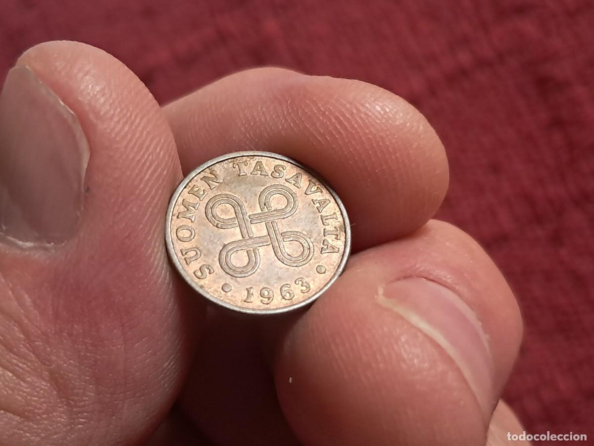 Monedas antiguas de Europa: MONEDA DE FINLANDIA 1 PENNI 1963 F, KM# 44, Sch&ouml;n# 46, N# 1059, Ceca Leningrado.