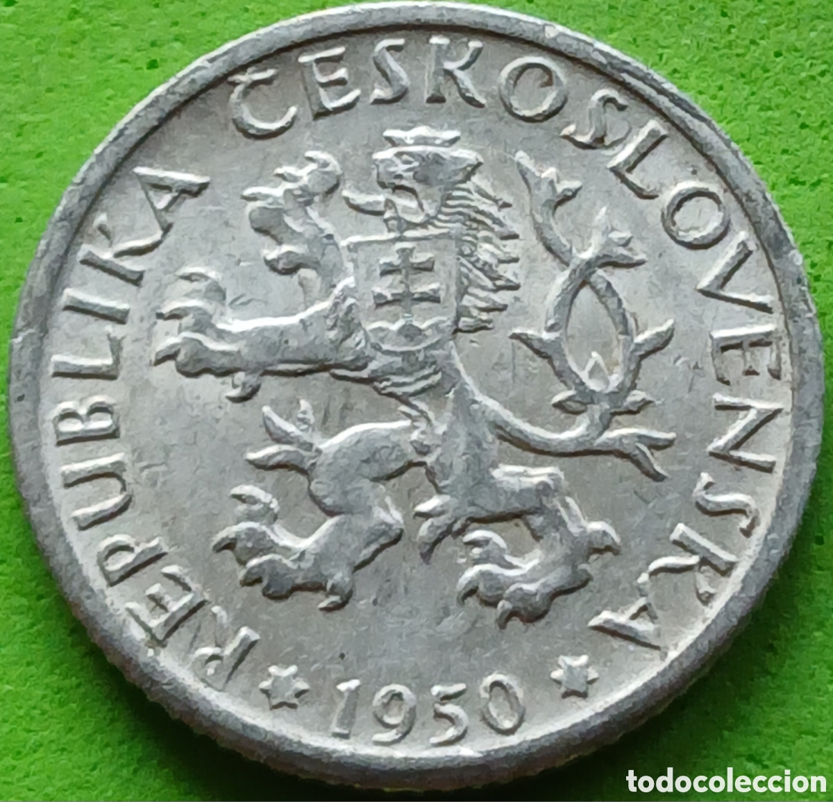Alte M&uuml;nzen aus Europa: Checoslovaquia 1 corona 1950 km#22
