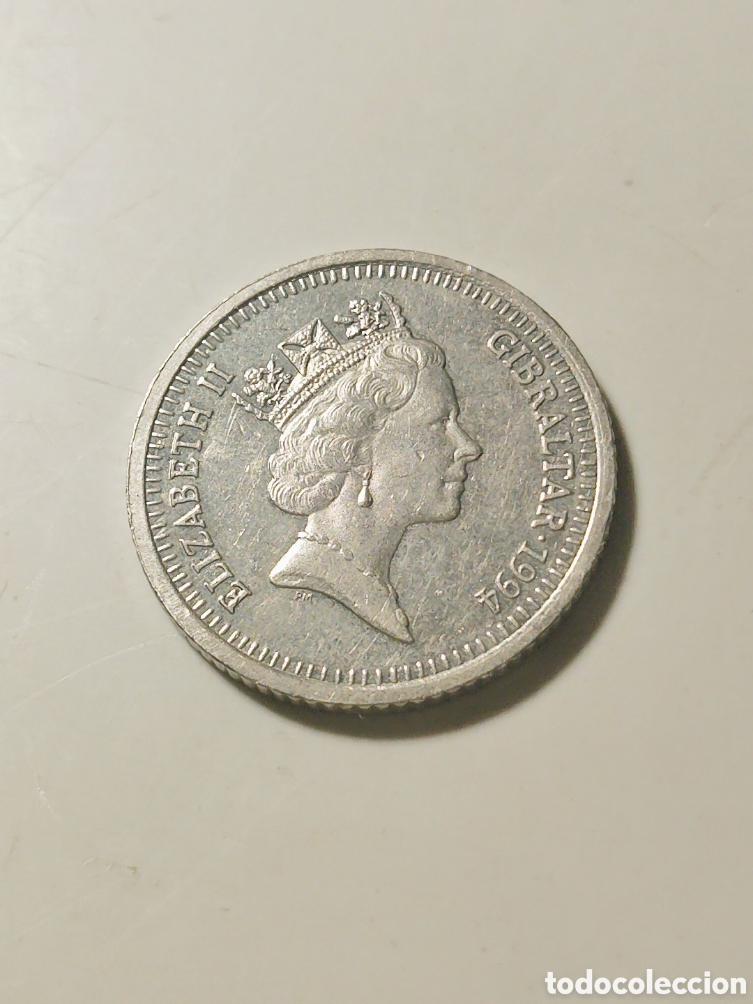 Monedas antiguas de Europa: Moneda de Gibraltar. Isabel II. 1994. Ten Pence. 10 peniques. M.B.C.