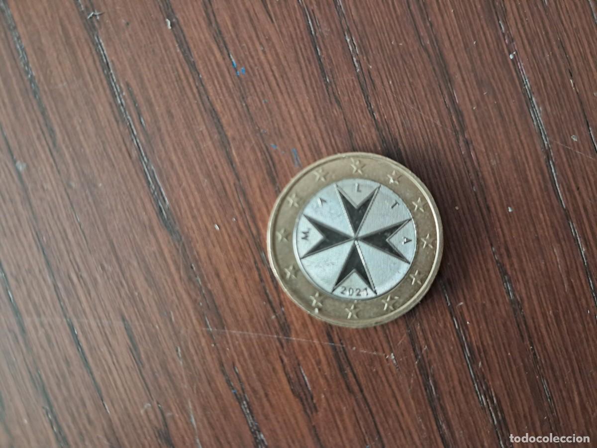 Monedas antiguas de Europa: moneda de Malta de 1 euro, a&ntilde;o 2021.