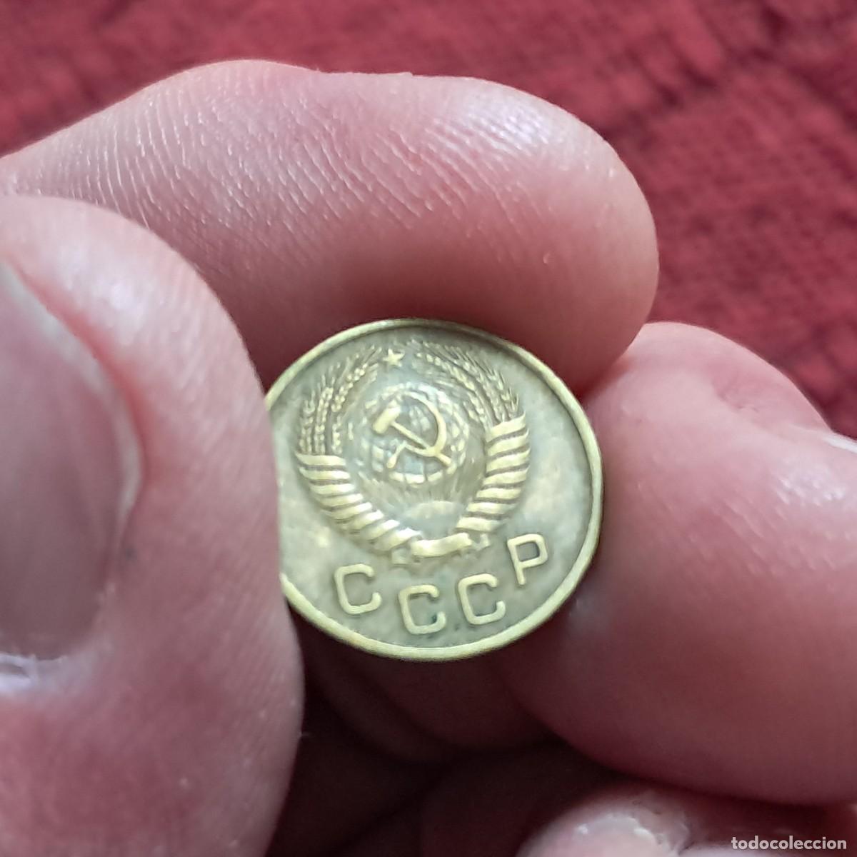Monedas antiguas de Europa: MONEDA DE LA URSS DE 1 KOPEK 1953 F, (16 cintas) Y# 112, Sch&ouml;n# 61, N# 5344.