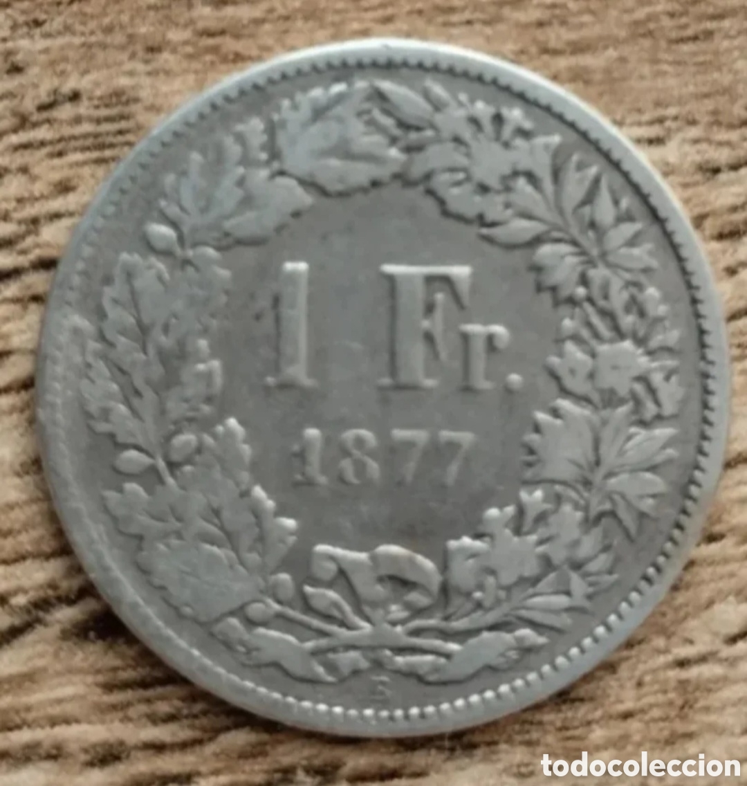 Monedas antiguas de Europa: Moneda 1 franco suizo 1877