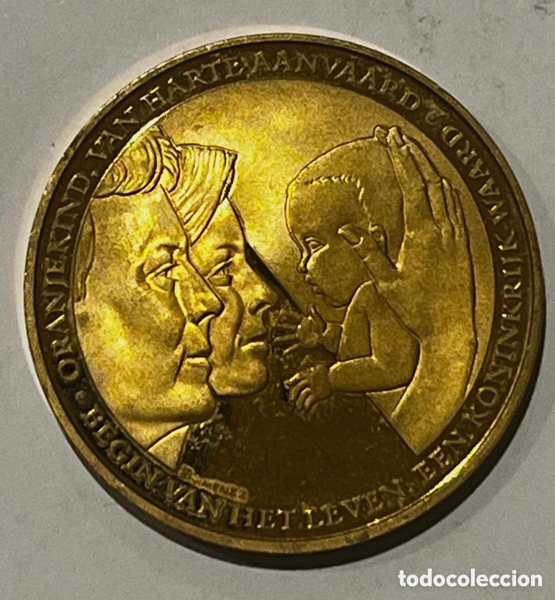 Monedas antiguas de Europa: MONEDA-MEDALLA: NACIMIENTO PRINCESA CATALINA (HOLANDA), 2003 - BRONCE