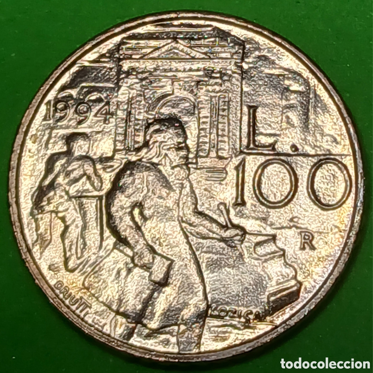 Monedas antiguas de Europa: San Marino 100 liras 1994 km#312 poco com&uacute;n!
