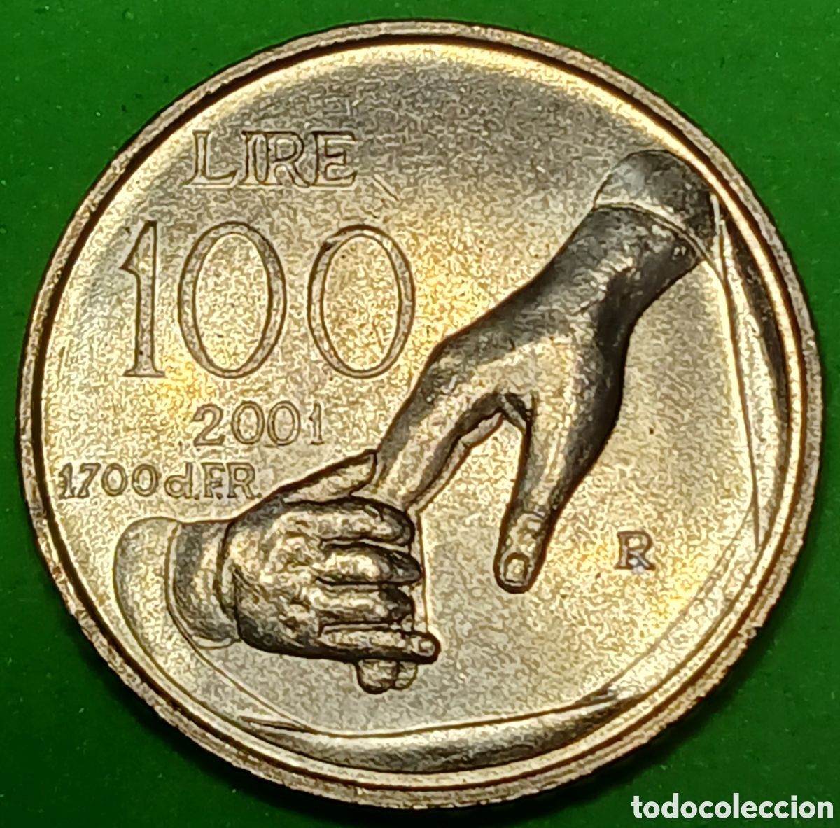 Monedas antiguas de Europa: San Marino 100 liras 2001 km#427 poco com&uacute;n!