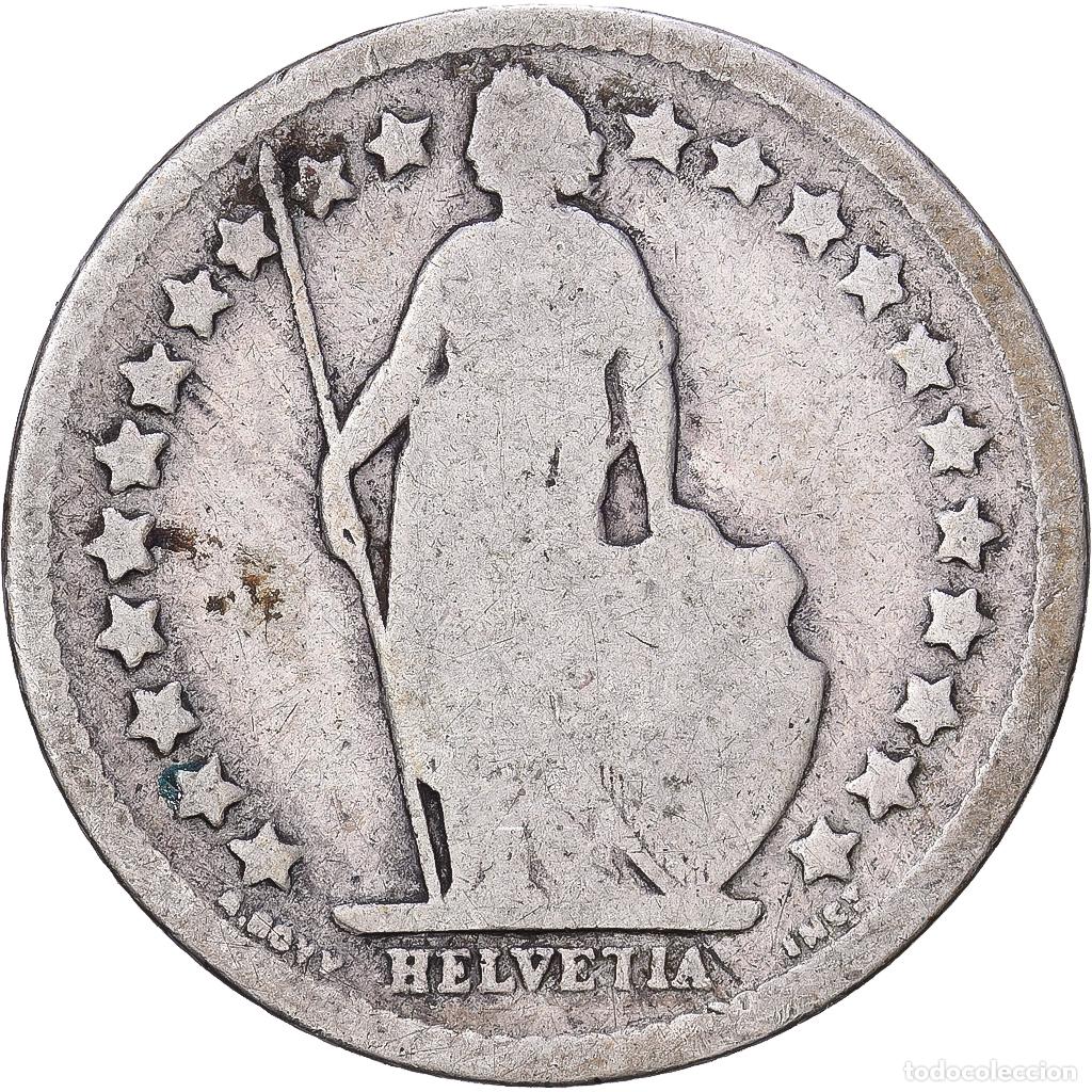 Monedas antiguas de Europa: [#1168228] Suiza, 1/2 Franc, 1881, Bern, Plata, BC+, KM:23