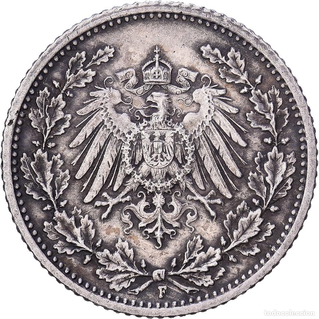 Monedas antiguas de Europa: [#1168225] ALEMANIA - IMPERIO, 1/2 Mark, 1907, Stuttgart, Plata, EBC, KM:17