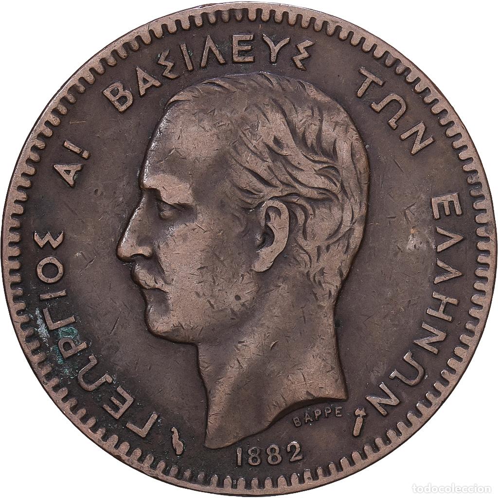 Monedas antiguas de Europa: [#1168257] Grecia, George I, 10 Lepta, 1882, Paris, Cobre, BC+, KM:55