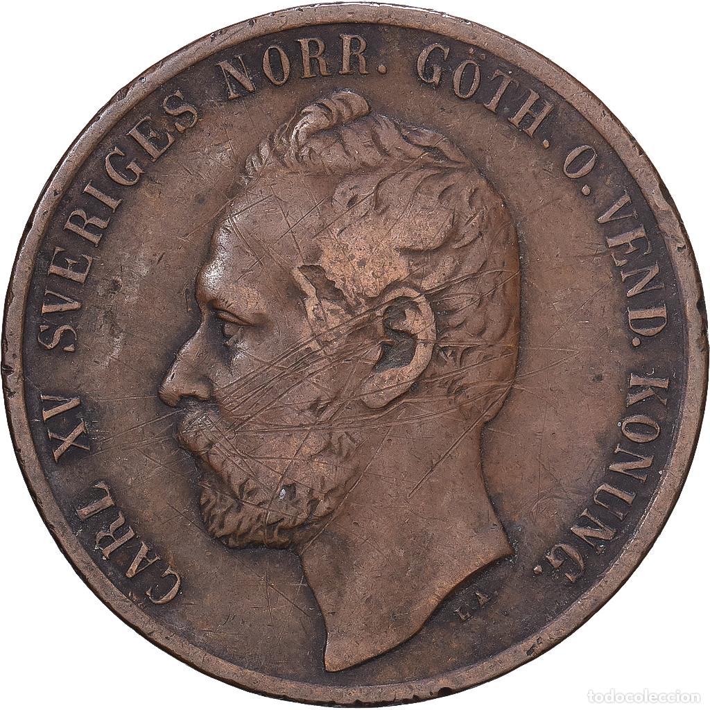 Monedas antiguas de Europa: [#1168258] Suecia, Carl XV Adolf, 5 &Ouml;re, 1864, Kungsholmen, Bronce, BC+, KM:707
