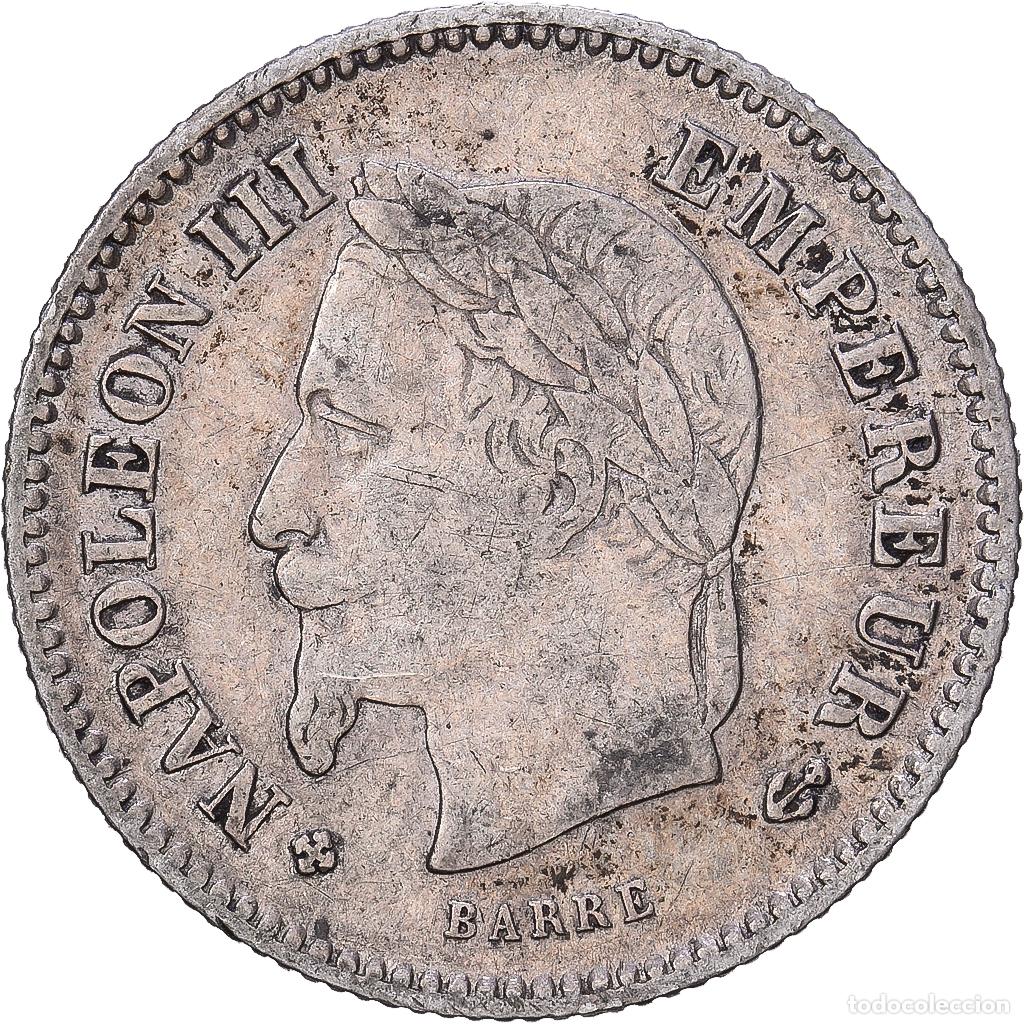 Monedas antiguas de Europa: [#1168239] Francia, Napoleon III, 20 Centimes, 1867, Strasbourg, Plata, BC+, Le
