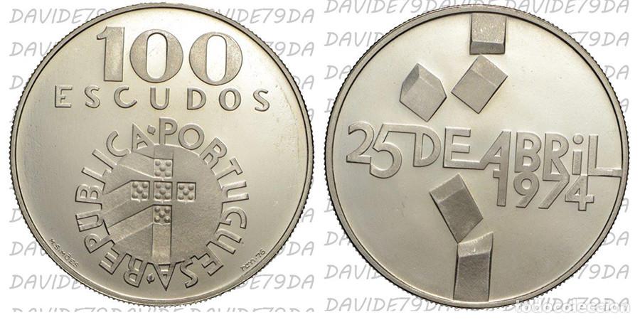 Monedas antiguas de Europa: PORTUGAL - CARTERA de 100 y 250 ESCUDOS - (Revoluci&oacute;n 25 de abril de 1974) - PLATA